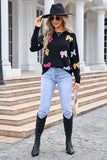 Elegant Bow Detail Long-Sleeved Sweater