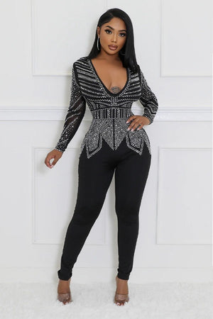 Chic V-Neck Slim-Fit Stretch Bodysuit with Boxed Waistband
