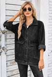 Distressed Casual Long-Sleeved Denim Jacket