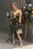 Glamorous Gold Chain Bodycon Dress