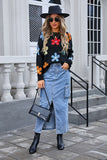 Floral Elegance Crew-Neck Sweater