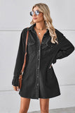 Relaxed Fit Denim Cowl Neck Dress