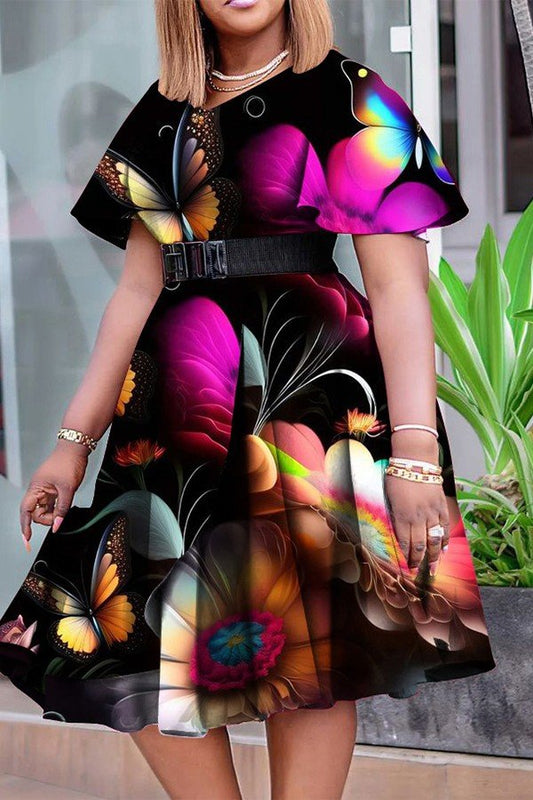 Chic Lace-Up Midi Skirt for Plus Sizes