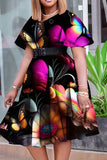Chic Lace-Up Midi Skirt for Plus Sizes