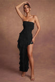 Dazzling Backless Fringe Dress with High Split