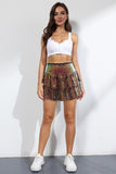 Glamorous Sequin Pleated Skirt in Solid Colors