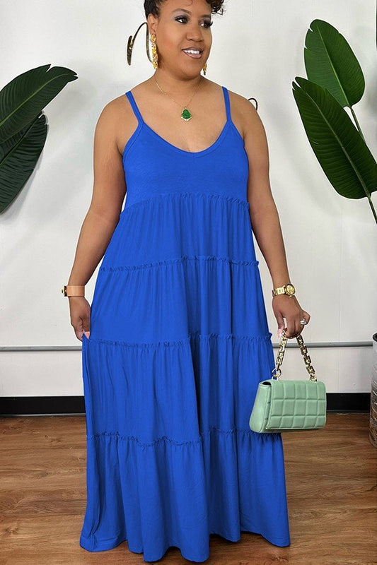 Vibrant Bohemian Sleeveless Halter Dress