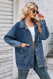 Distressed Casual Long-Sleeved Denim Jacket