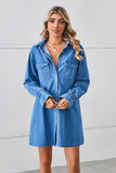 Relaxed Fit Denim Cowl Neck Dress