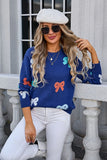 Elegant Bow Detail Long-Sleeved Sweater