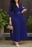 Chic Plus-Size Lace-Up Dress in Solid Colors