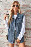 Chic Denim Sleeveless Layering Cardigan