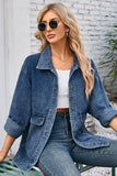 Distressed Casual Long-Sleeved Denim Jacket