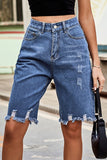 Fringed Ripped Denim Jeans
