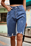 Fringed Ripped Denim Jeans