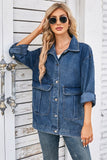 Distressed Casual Long-Sleeved Denim Jacket