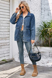 Distressed Casual Long-Sleeved Denim Jacket