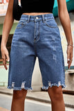 Fringed Ripped Denim Jeans