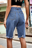 Fringed Ripped Denim Jeans