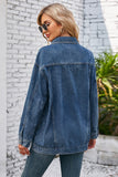 Distressed Casual Long-Sleeved Denim Jacket