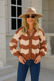 Chic V-Neck Striped Long Sleeve Button Sweaters