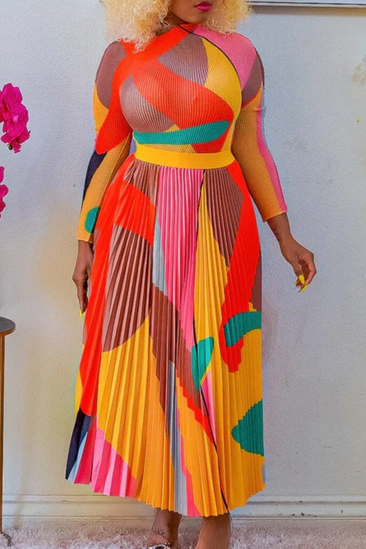 Chic Pleated Blouse and Half Skirt Coordinated Set