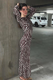 Seductive Sheer Elegance: Round Neck Long Sleeve Dress for Daring Style - Elevate Your Wardrobe Today!