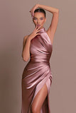 Chic Halter Neck Sleeveless Slit Dress with Stand Collar