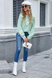 Floral Embroidered Crew-Neck Sweater with Long Sleeves
