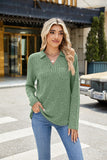 Lapel Pocket Oversized Long-Sleeve Top in Solid Colors