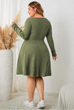 Chic Plus Size Solid Color Square Collar Dress