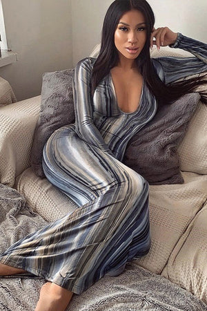 Vibrant Tie-Dye Long Sleeve Dress for Bold Fashionistas