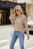 Lapel Pocket Oversized Long-Sleeve Top in Solid Colors