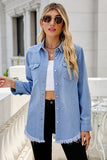 Chic Denim Fur Layered Shirt Jacket