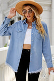 Chic Denim Fur Layered Shirt Jacket