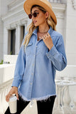 Chic Denim Fur Layered Shirt Jacket