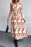 Chic Long-Sleeved Dress with Asymmetrical Shoulders