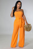 Chic High-Waisted Solid Color Jumpsuit