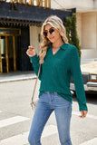 Lapel Pocket Oversized Long-Sleeve Top in Solid Colors