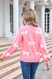 Elegant Bow Detail Crew Neck Sweater