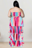 Chic Strapless Vertical Stripe Dress