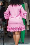 Lace-Up Flared Sleeve A-Line Dress for Effortless Elegance