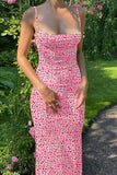 Floral Fantasy Slim Fit Halter Dress