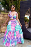 Chic Halter Vest and Wrap Skirt Two-Piece Dress Set