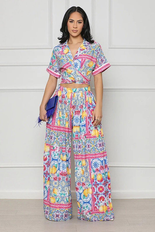 Floral Elegance Commuter Trouser Ensemble