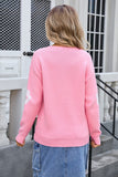 Floral V-Neck Long Sleeve Knit Top
