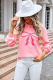 Chic Bow-Detail Long-Sleeved Sweater in Solid Colors