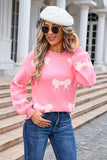 Elegant Bow Detail Crew Neck Sweater