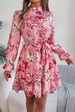 Elegant Peplum Dress with Stand-Up Collar and Tailored Waist