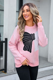 Chic Bow-Accented Color Block Sweater